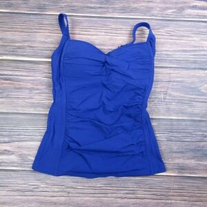 Sea Level NEW Size 4 US Blue Tankini Swim Suit Top Padded Sleeveless Beach